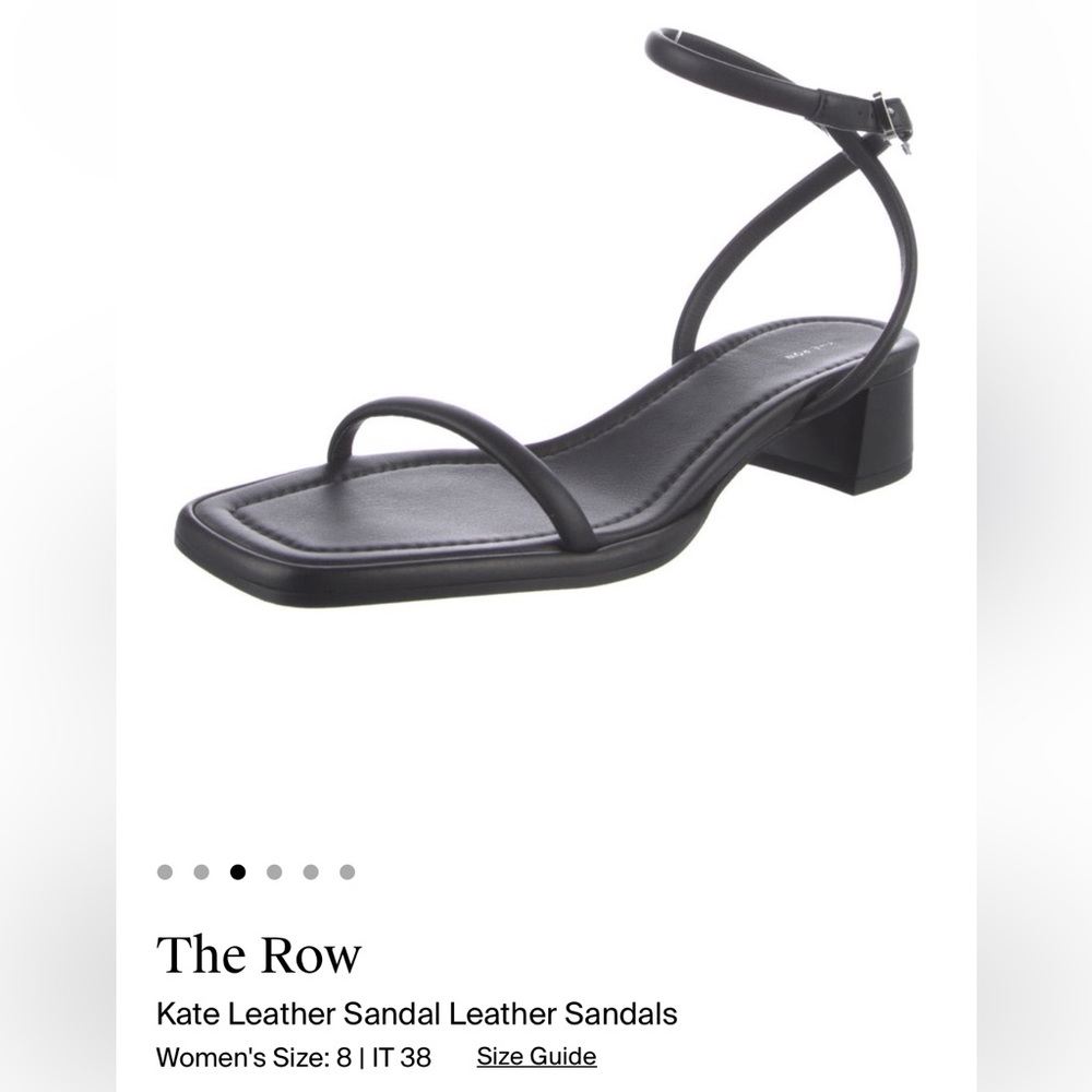 The Row Black Leather Sandals